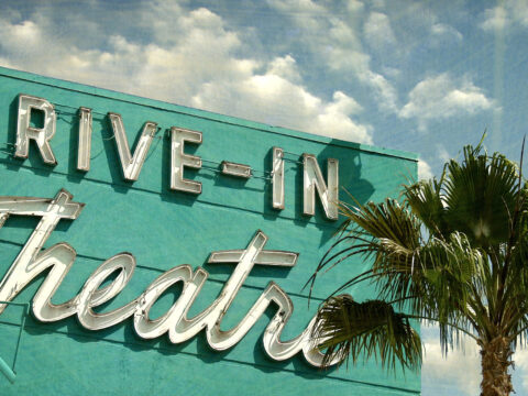 Drive-In Movie Theater Sign; Courtesy of J.D.S/Shutterstock.com