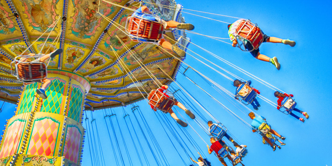Swing ride at an amusement park