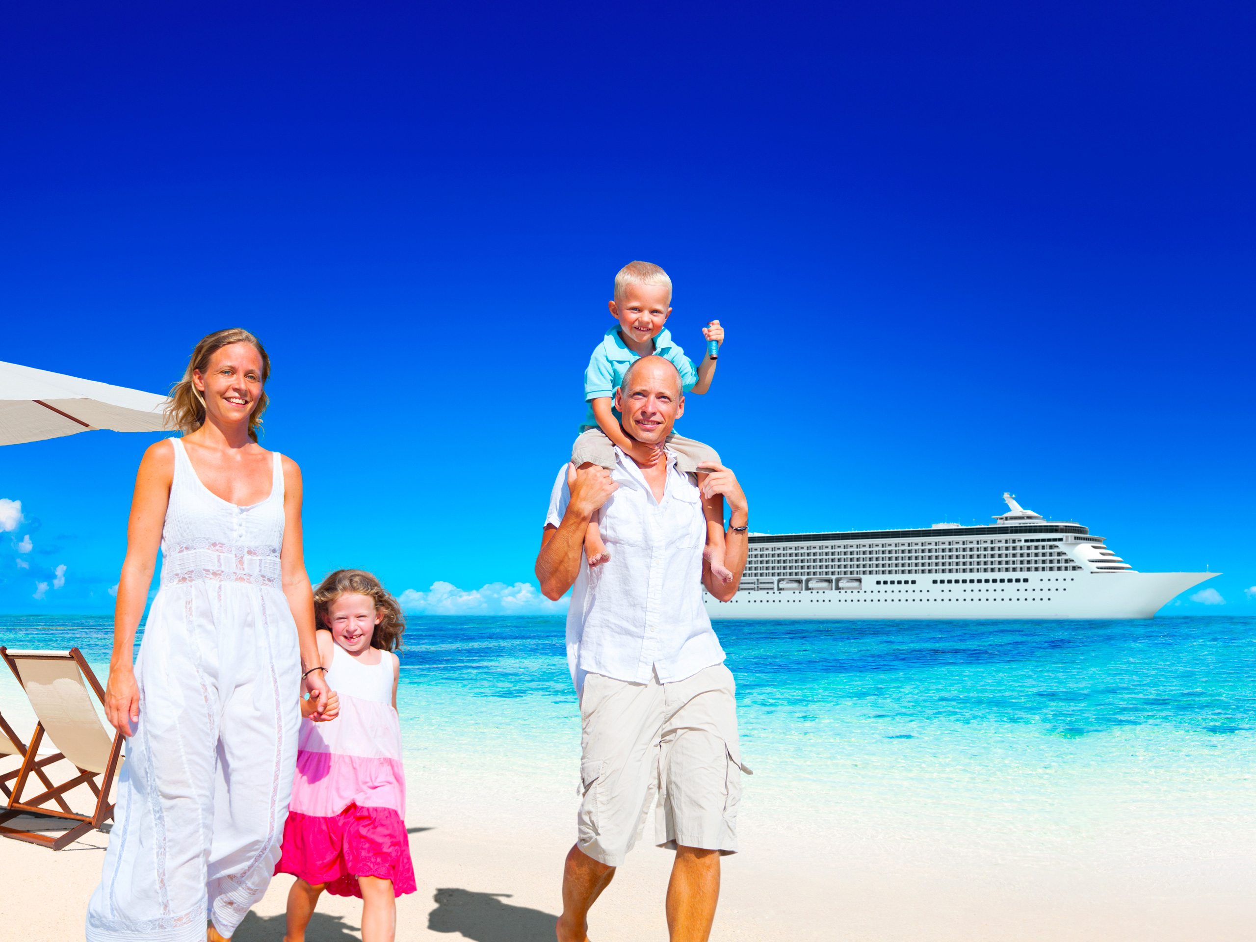 family cruise beach